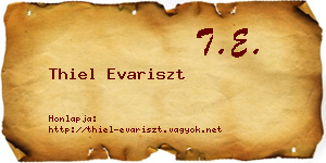 Thiel Evariszt névjegykártya